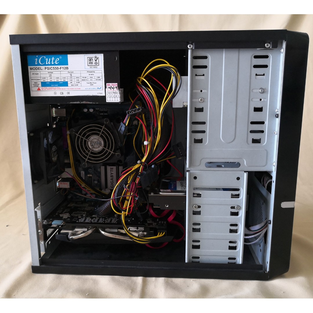 Custom PC Core 2 Quaq Q8300 4GB Ram 160GB HDD GTX550 Ti GPU DESKTOP PC - 