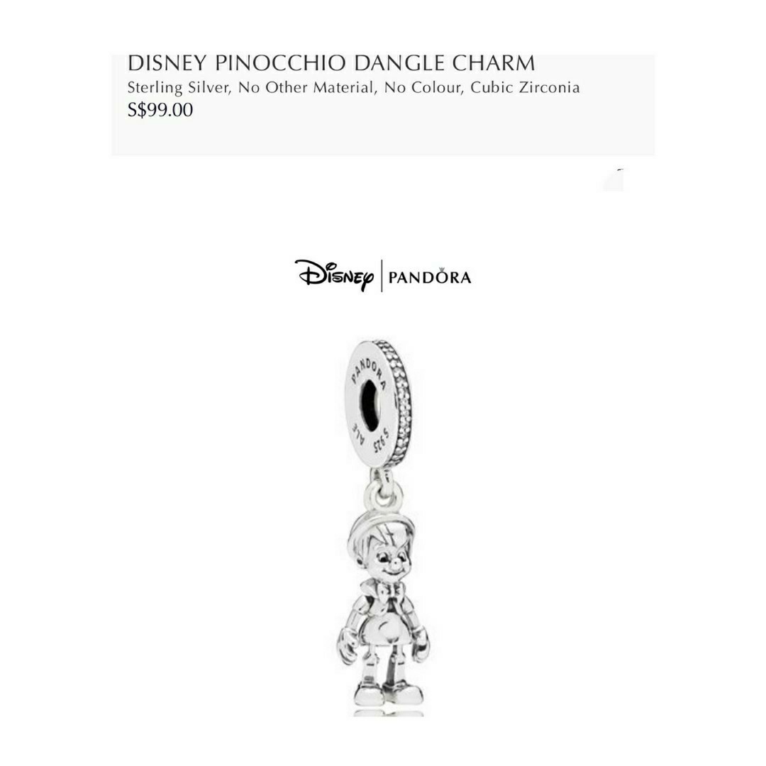 Bnis pandora DISNEY PINOCCHIO DANGLE CHARM Women s Fashion
