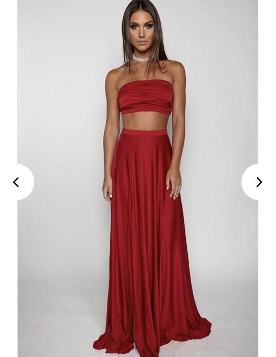 Formal Dress Red Two Piece Set Size 8 Women S Fashion Clothes On