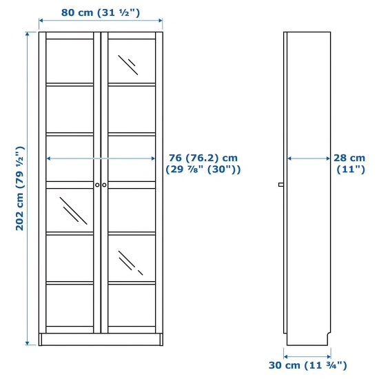 Ikea Billy Bookcase Beige With Glass Door Furniture Shelves