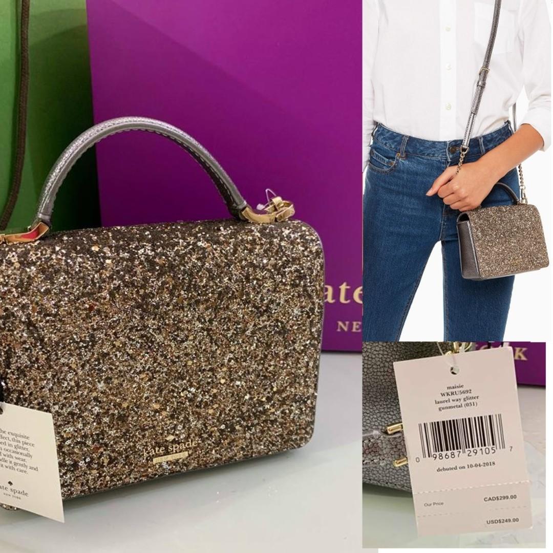 BNWT AUTHENTIC Kate Spade Maisie Laurel Way Cityscape Glitter Crossbody,  Luxury, Bags & Wallets on Carousell