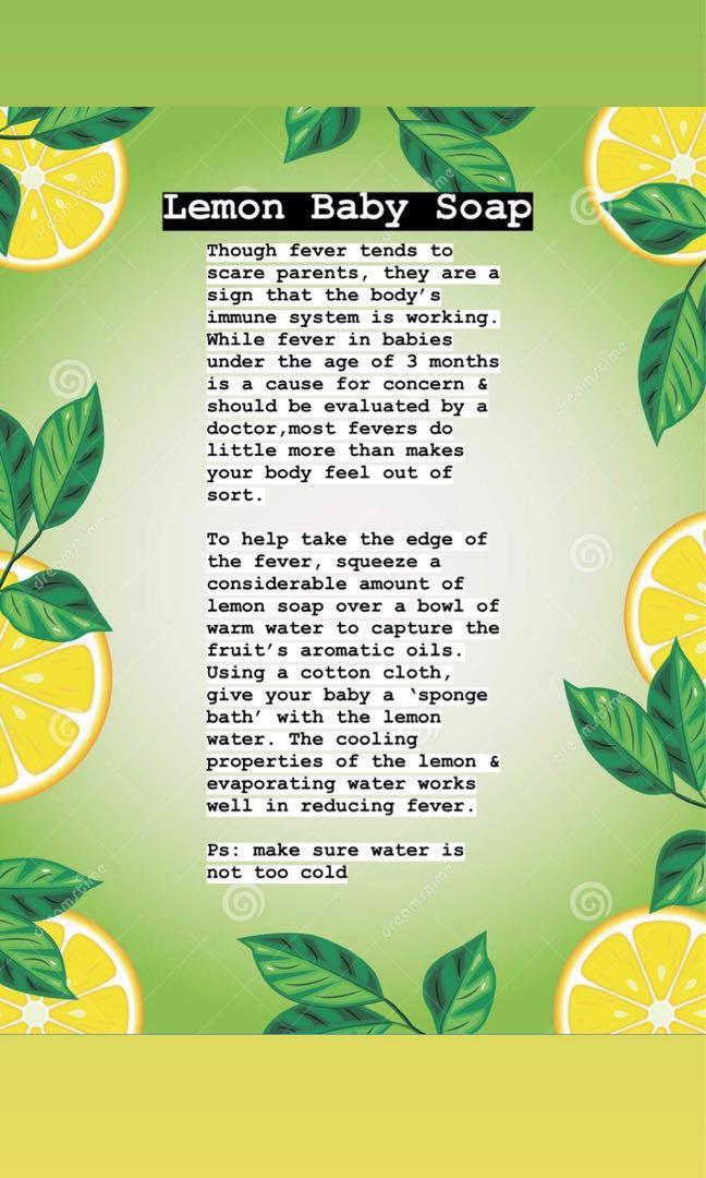Lemon Baby Soap, Health & Nutrition, Medical Supplies & Tools On Carousell