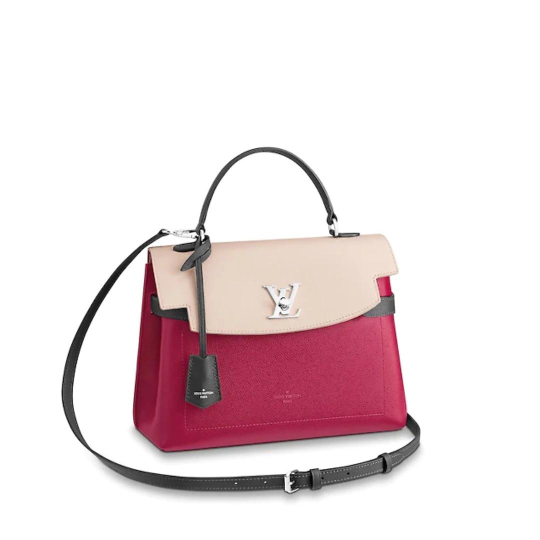 Louis Vuitton Lockme Ever MM bag Calfskin Burgundy and Off White M52431