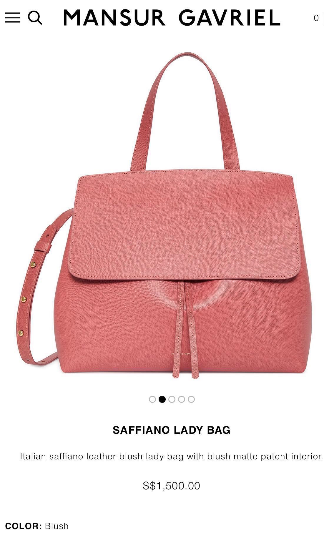 Mansur Gavriel Saffiano Lady Bag in blush Women s Fashion Bags