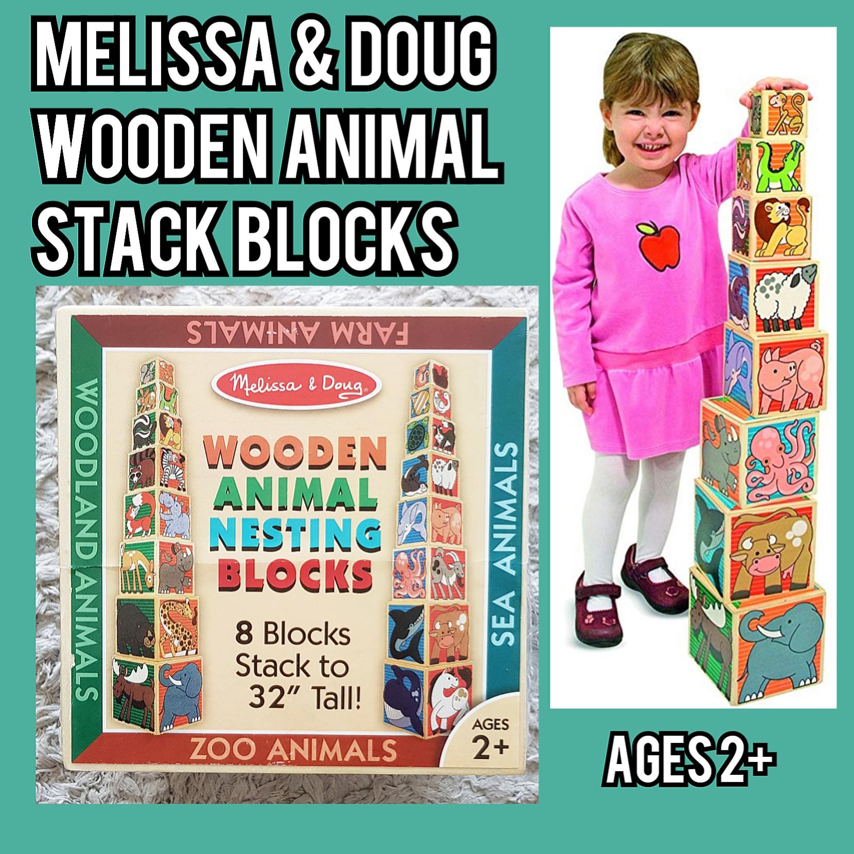 melissa & doug wooden animal nesting blocks
