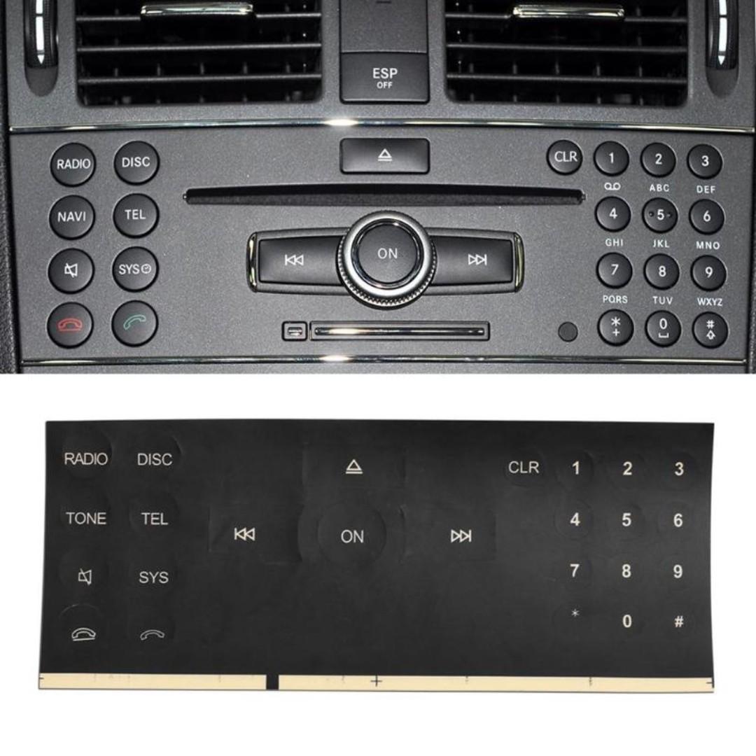 Mercedes Benz C E S Class Radio Media Button Sticker Decal Repair w204 ...