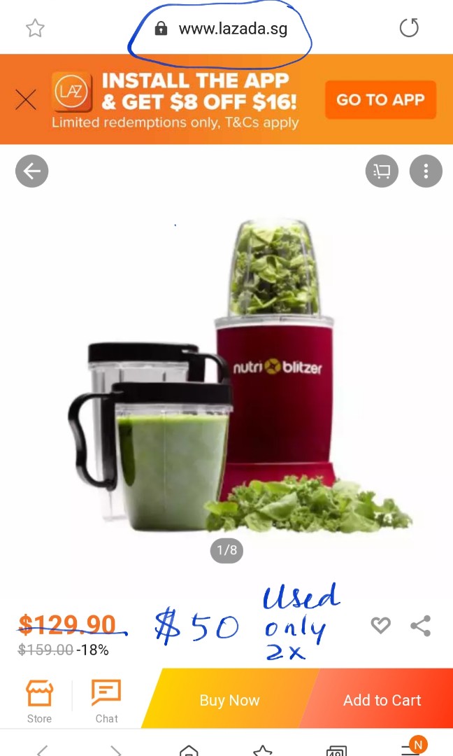 Nutri Blitzer as shown on TV, TV & Home Appliances, Kitchen Appliances