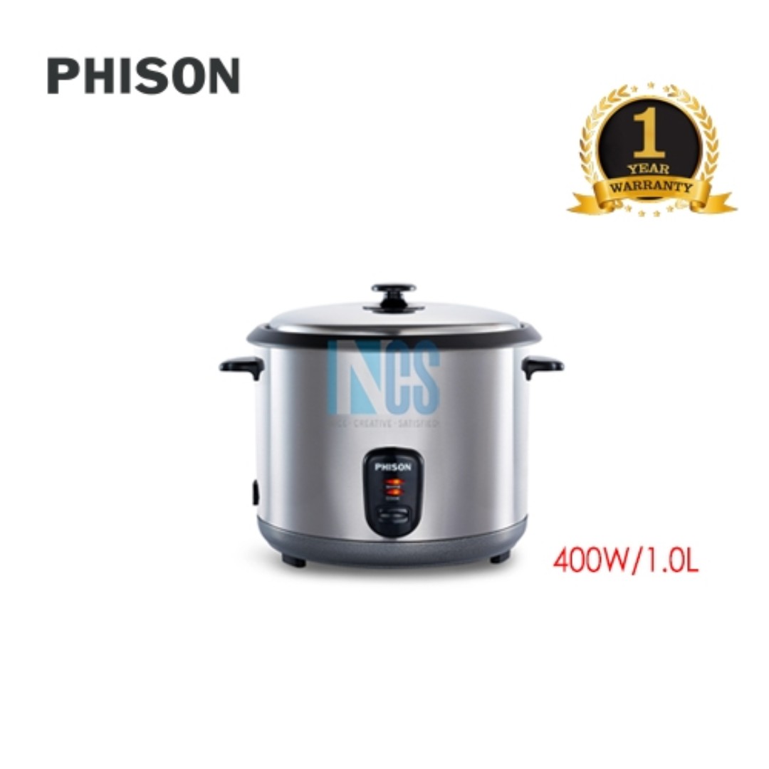 Phison Stainless Steel Rice Cooker 1.0 Liter Non Stick Coating (PRC