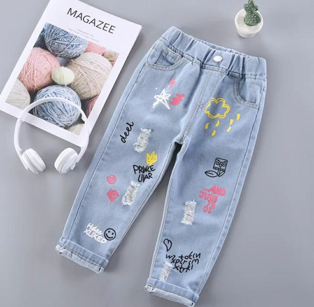 Po Graffiti Art Print Denim Jeans Babies Kids Babies Apparel On Carousell