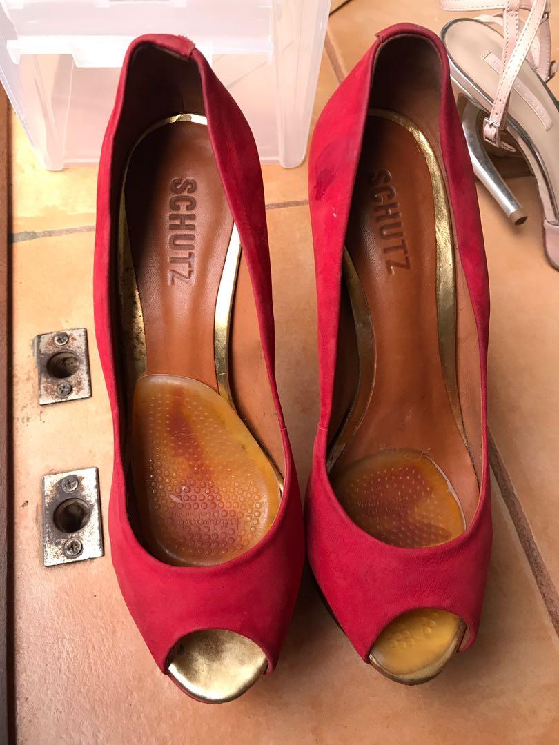 Red high heels, Women's Fashion, Shoes 