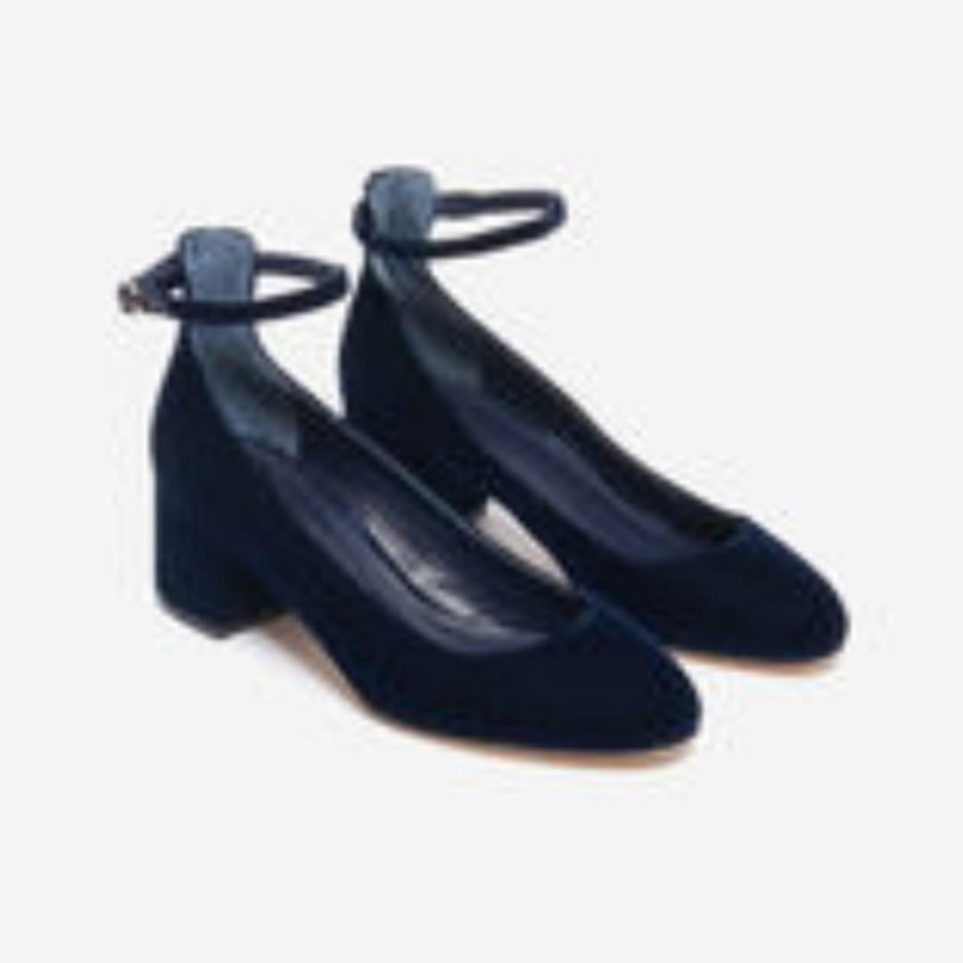 blue velvet mary janes