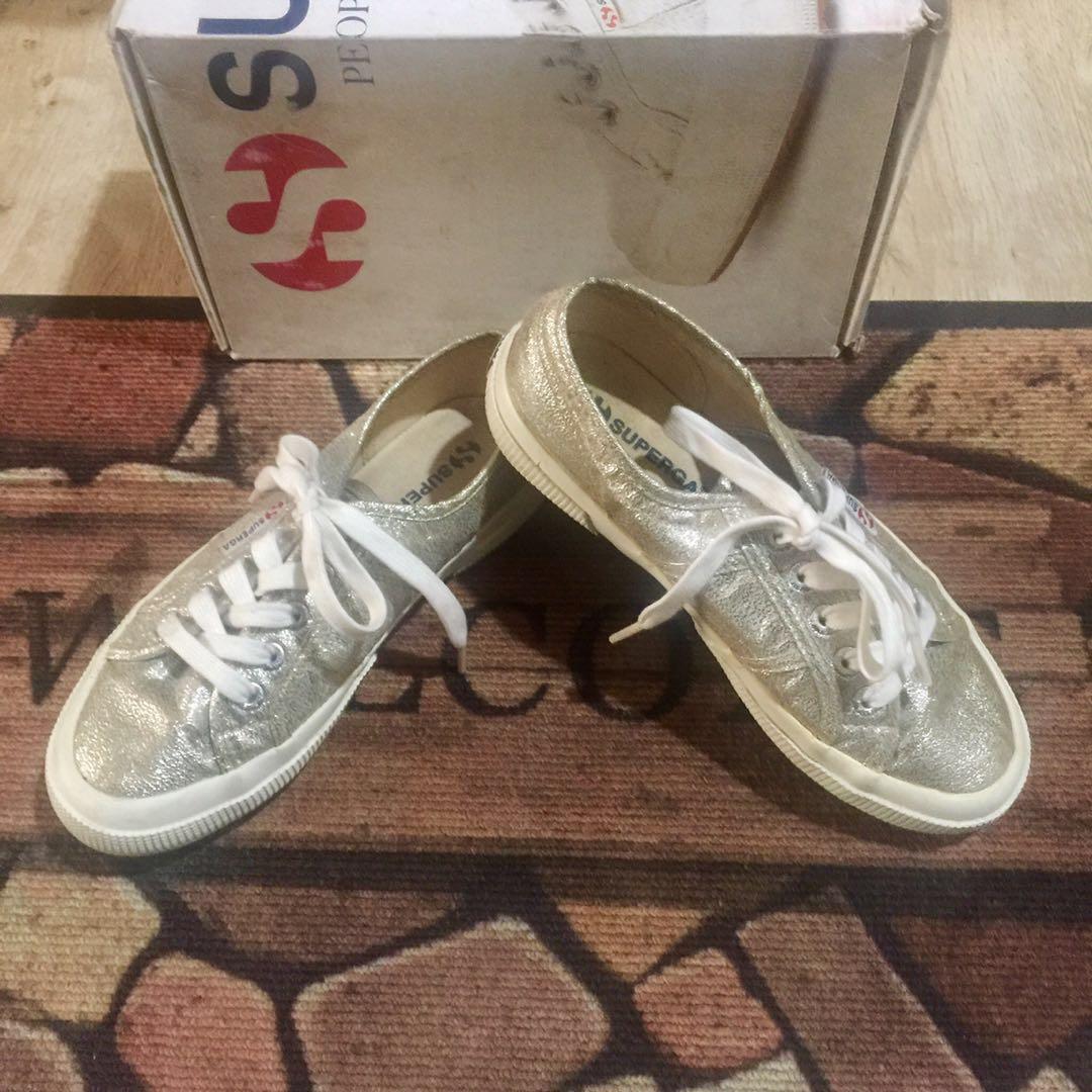 ALMOST NEW SUPERGA SILVER SNEAKERS, Women's Fashion, Footwear, Sneakers on  Carousell