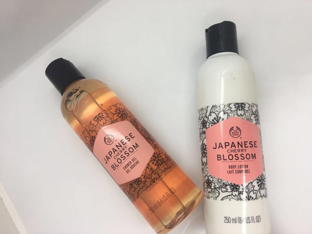 The Body Shop Japanese Cherry Blossom Body Lotion And Shower Gel 250ml Health Beauty Bath Body On Carousell