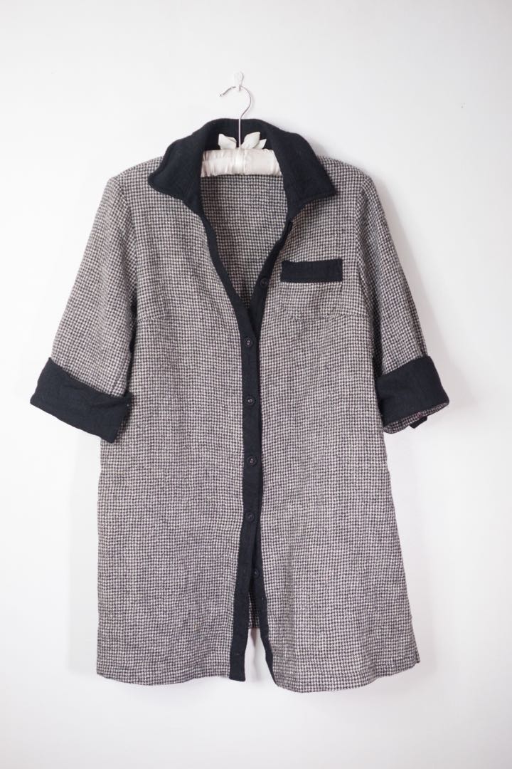 tweed dress with shirt