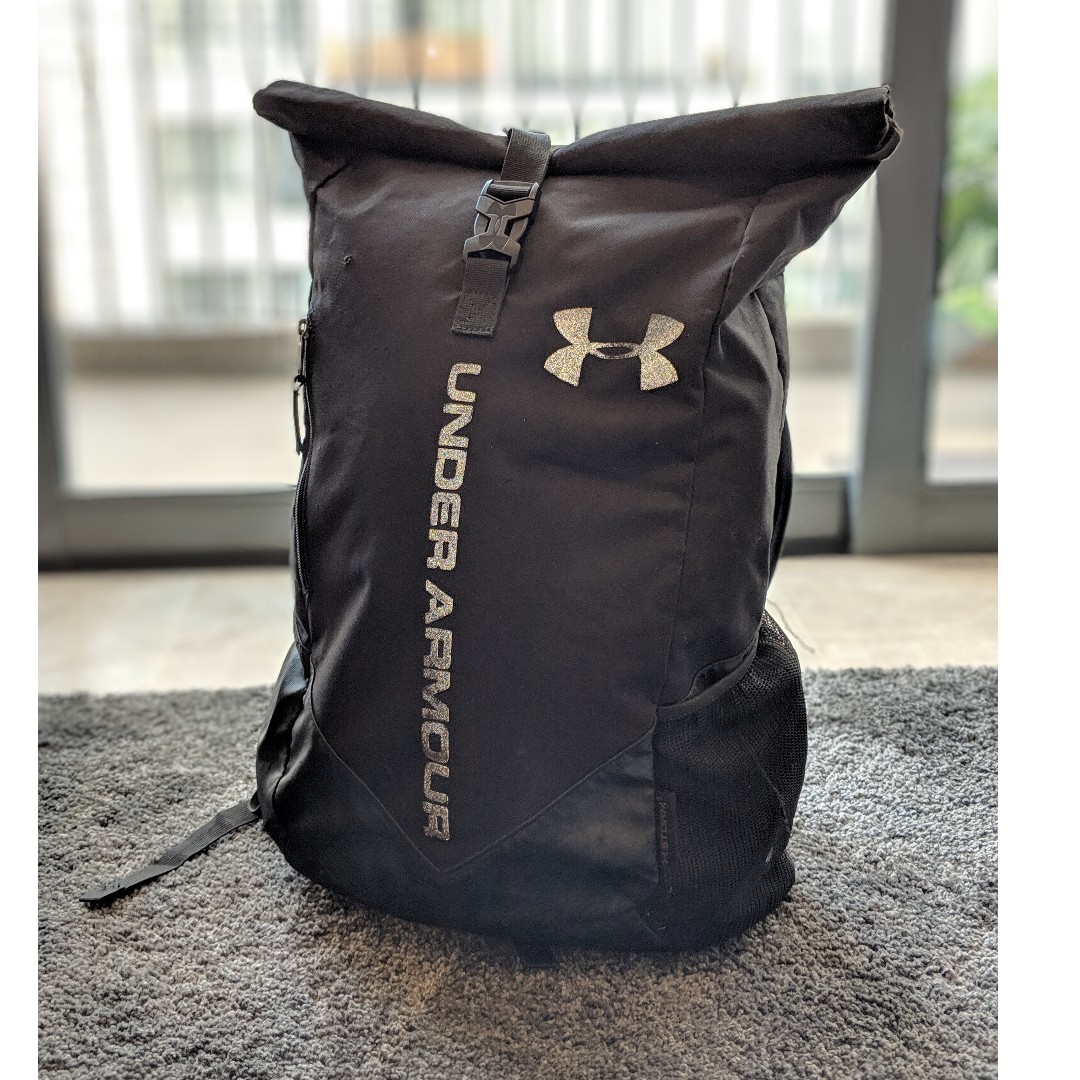 Under Armour Roll Top Sackpack in Black Women s Fashion Bags