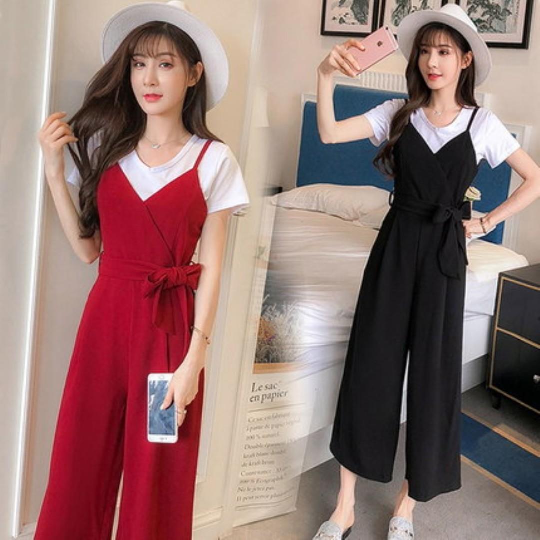bow tie overall jumpsuit