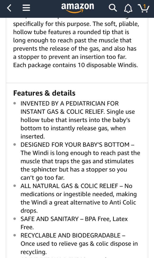 Windi Gas Passer for Colic baby, Babies & Kids, Nursing & Feeding
