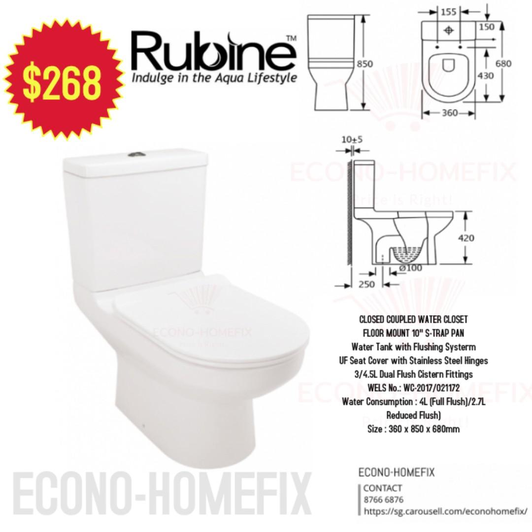 10 Inches Rubine Toilet Bowl Wc S Trap Home Appliances Cleaning