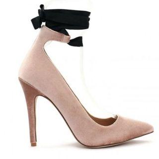 Blush Velvet Heels