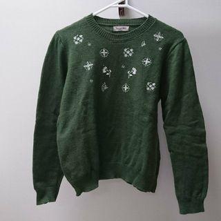Japan SM2 green knit jumper sweater embroidered