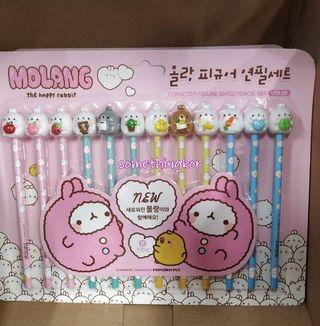 韓國 Korea Molang Pencil Set 12P 鉛筆 立體公仔 12支套裝
