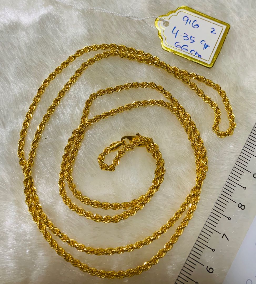 Gold necklace 916 price deals