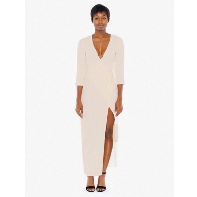 American Apparel Julliard Wrap Dress Women s Fashion Tops Sleeveless on Carousell