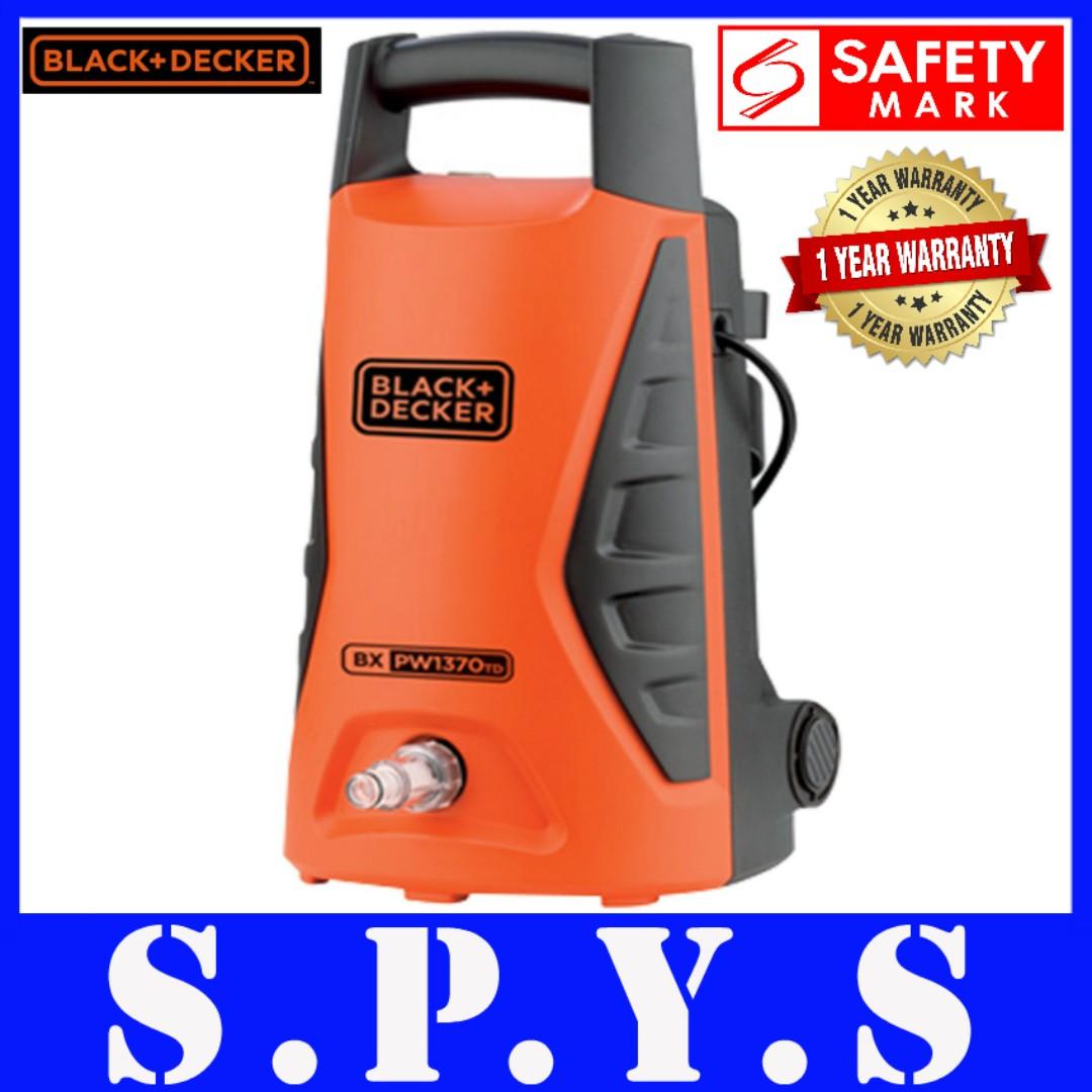 Black And Decker Power Washer 1300 Watts Black Decker Pw1370td High Pressure Washer 1300 Watts 100 Bar Soft Grip Handle Safety Mark Approved 1 Year Warranty Home Appliances Cleaning Laundry On Carousell