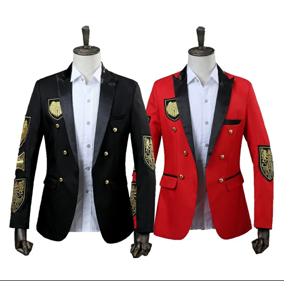 Red military best sale blazer