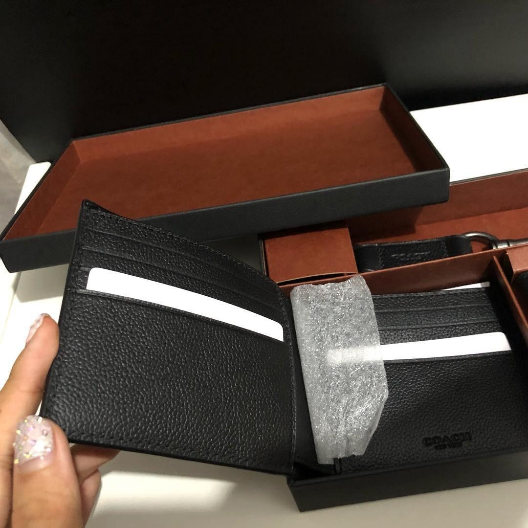 Coach Wallet Gift Set (Wallet,Card Holder And Keychain, Fesyen Pria, Tas &  Dompet , Dompet Di Carousell