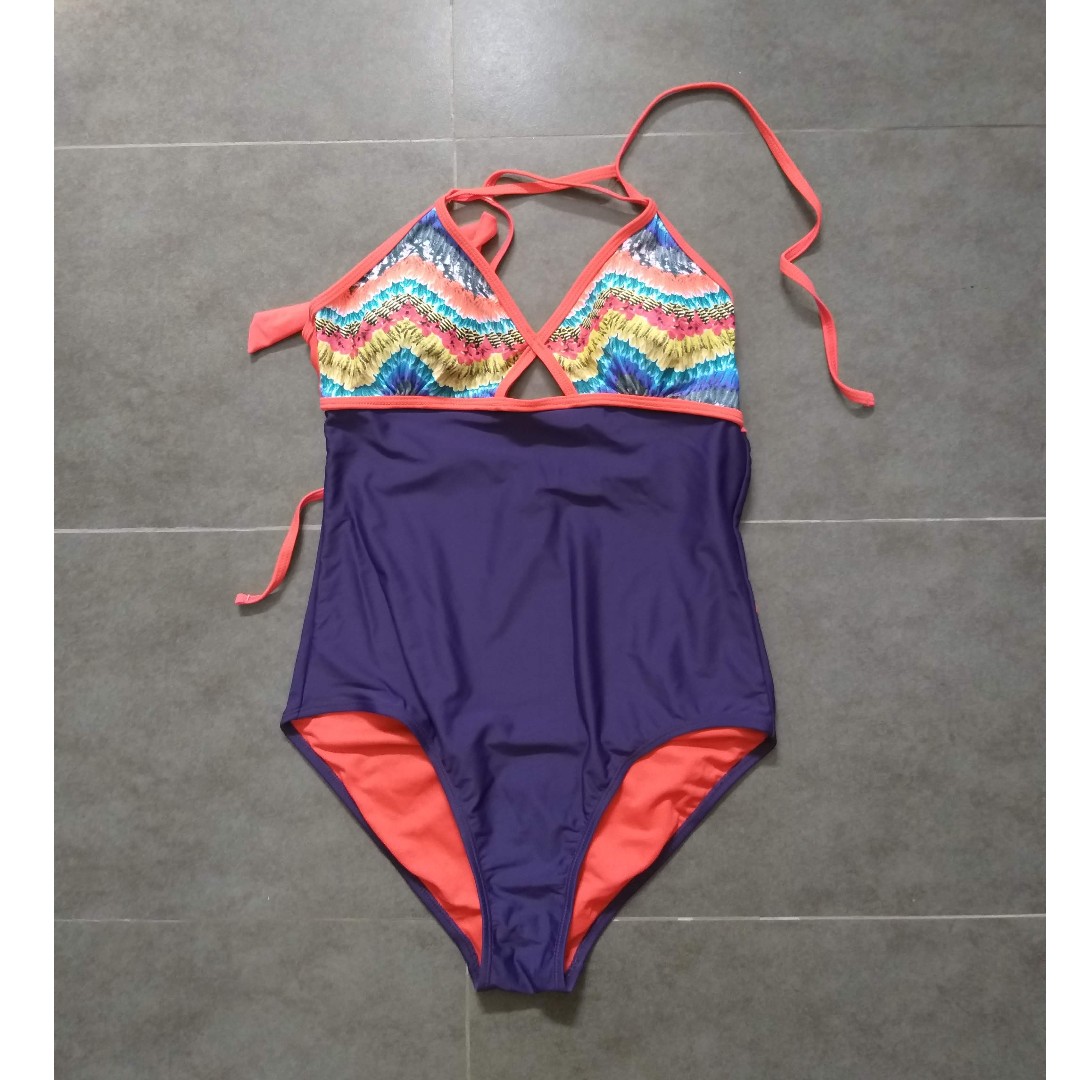 Colorful Onepiece Backless Swimsuit, Women's Fashion, Swimwear
