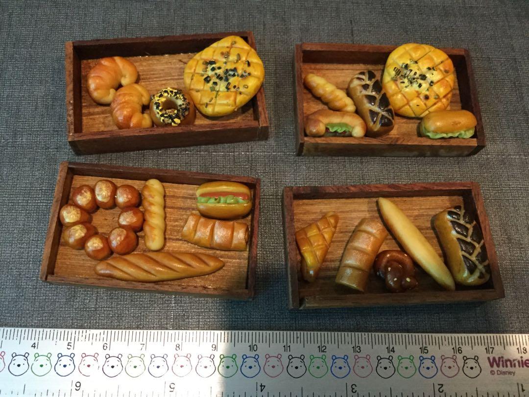 Dollhouse miniature handmade pastries bread cart stall, Design & Craft