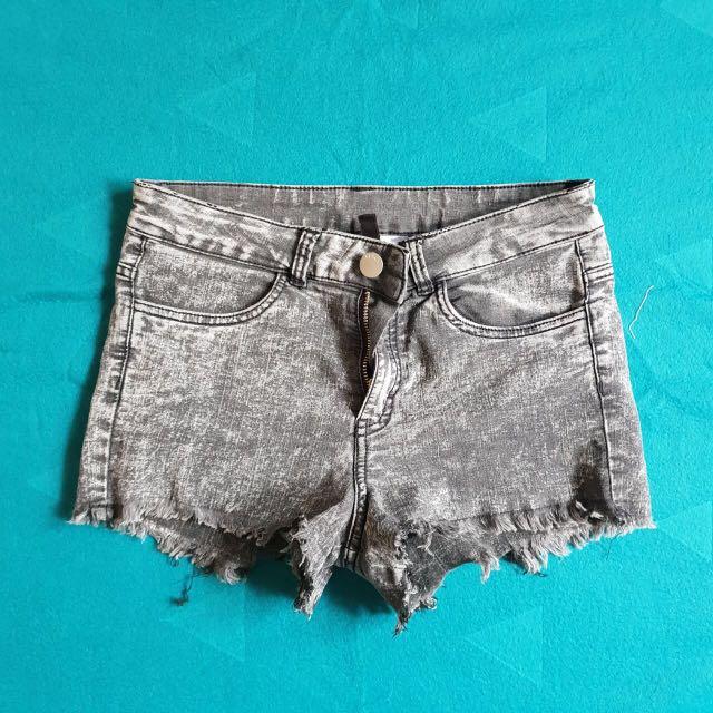 dark grey jean shorts
