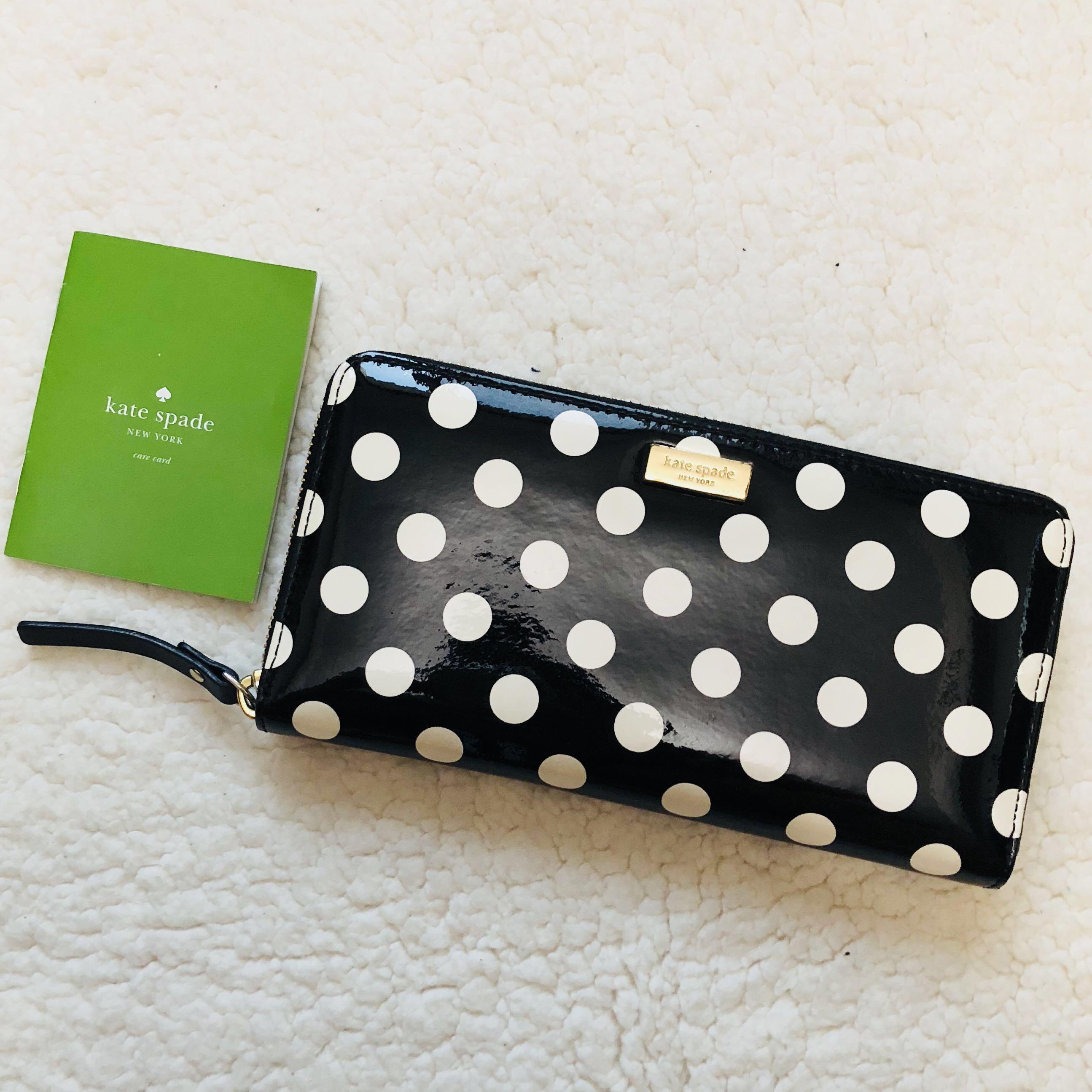Kate Spade Patent Leather Dot Wallet, Women's Fashion, Bags & Wallets,  Wallets & Card holders on Carousell