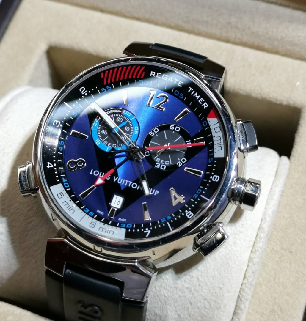 LV Tambour Régate Navy Watch, Luxury, Watches on Carousell