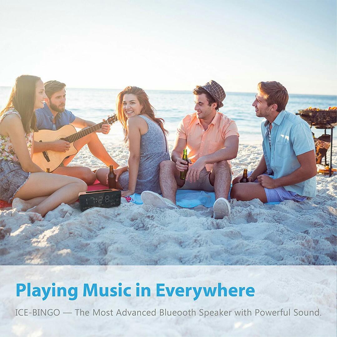 (M306) ICEBINGO Bluetooth Speaker Alarm Clock Radio with Hd Sound and