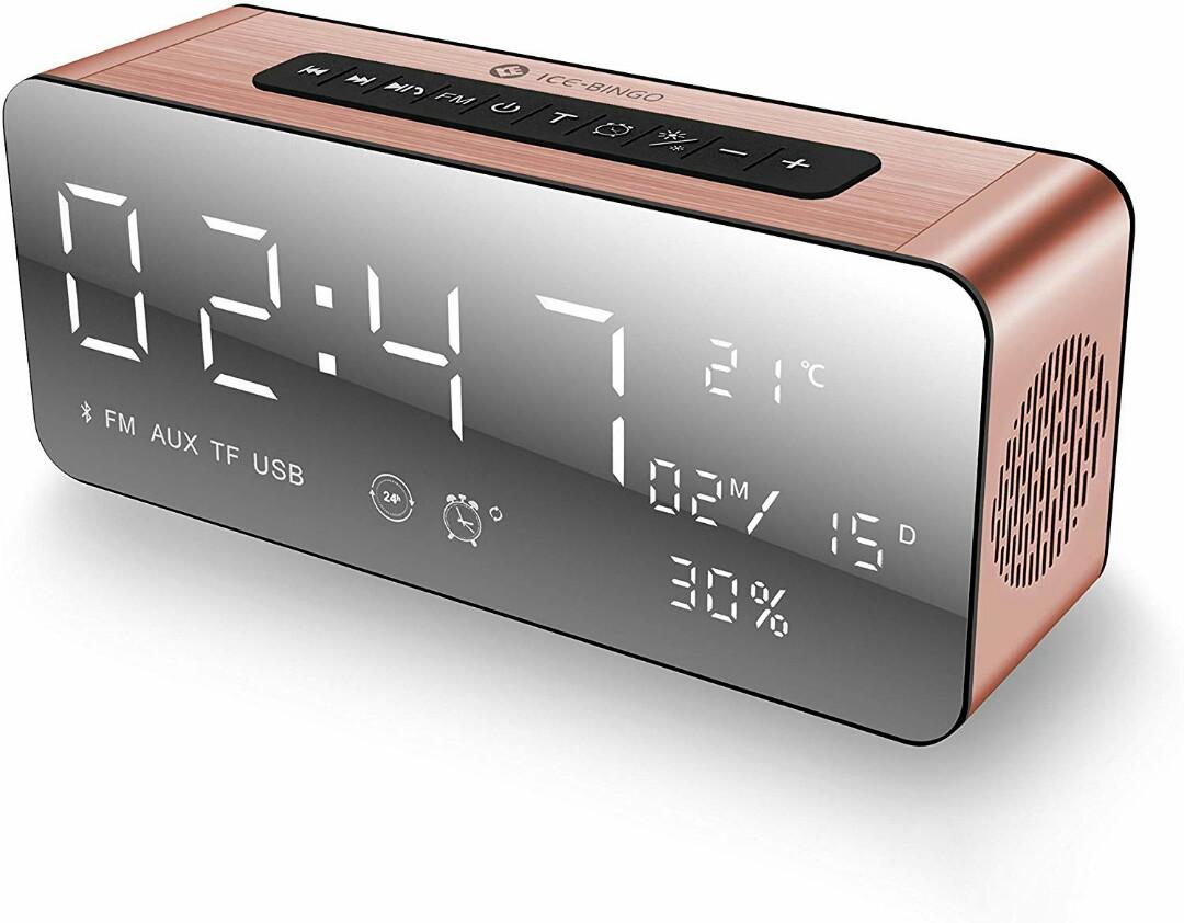 (M306) ICEBINGO Bluetooth Speaker Alarm Clock Radio with Hd Sound and