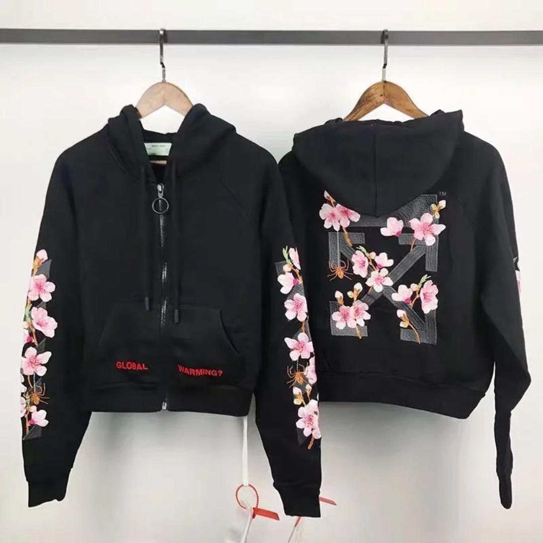 Pink blossom on sale off white hoodie