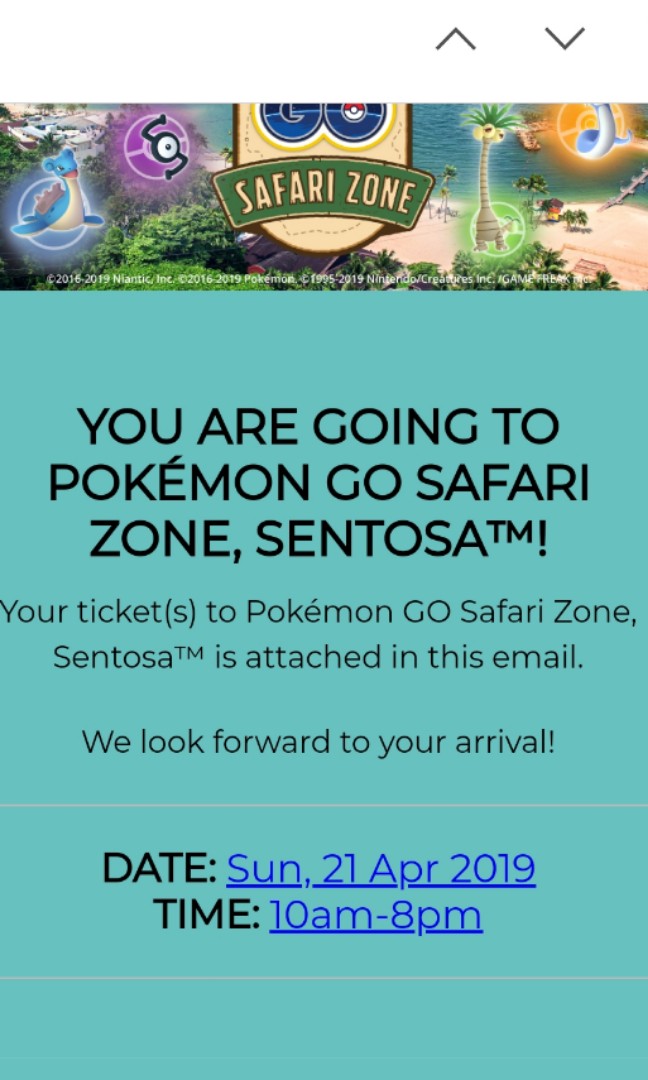 Sunday Pokemon Go Safari Tickets Video Gaming Gaming Accessories Game Gift Cards Accounts On Carousell