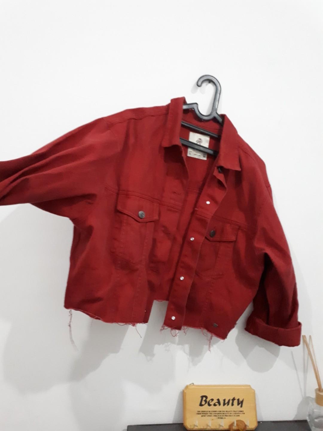 Red Jacket Pull \u0026 Bear (L) Oversized 