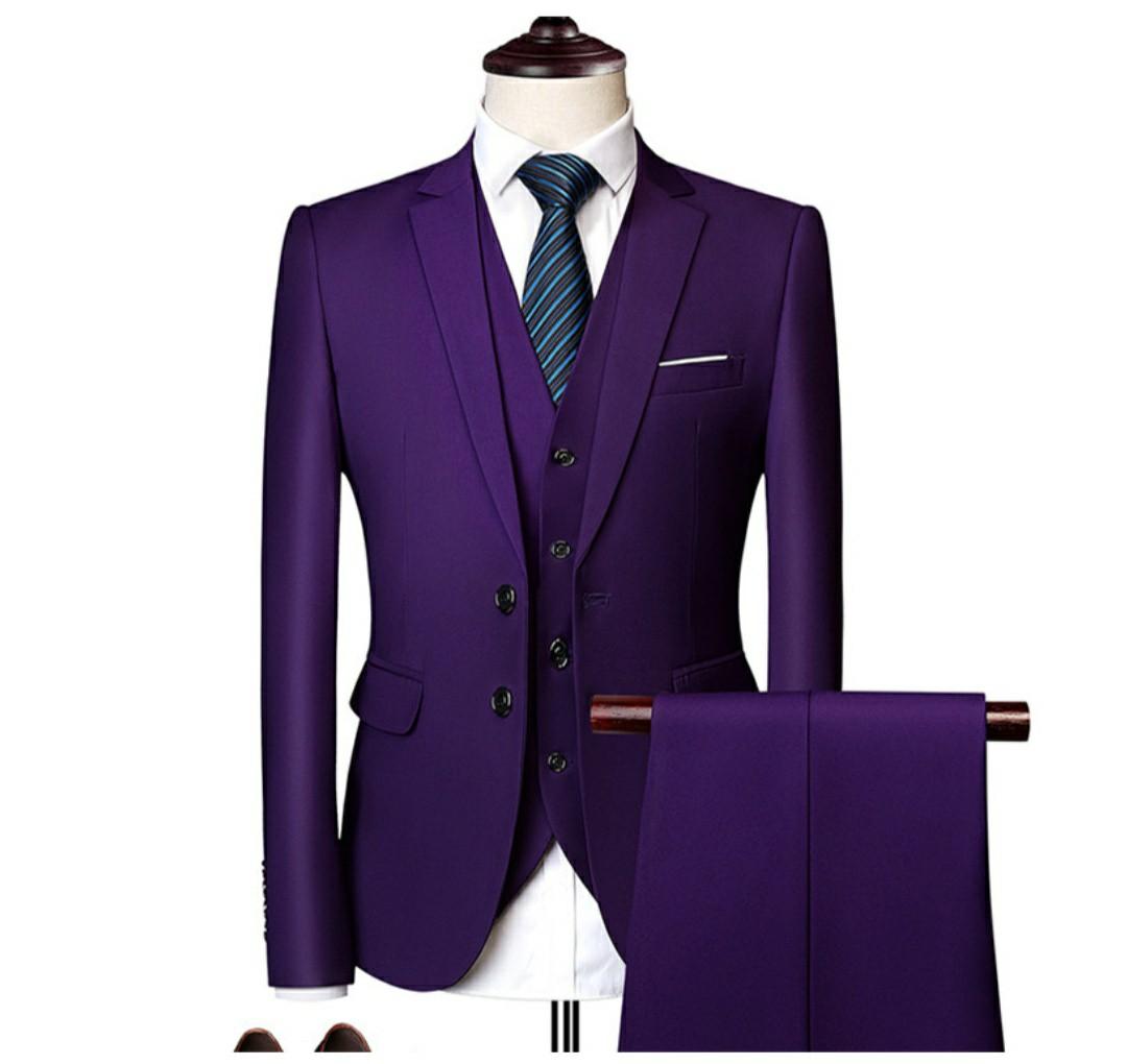 Black yellow red purple blue suit SUIT MEN 2 3pc QUALITY PLUS SIZE