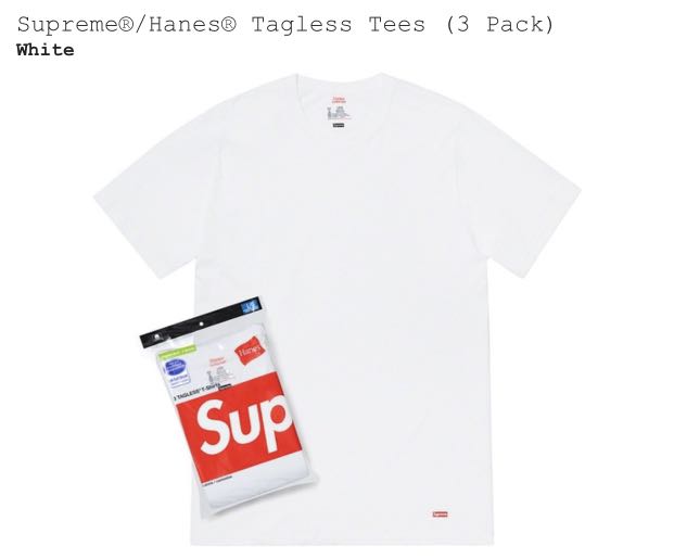 supreme white tee 3 pack