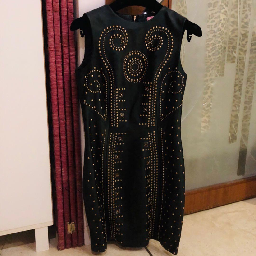 Versace For H M Black Leather Dress Women S Fashion Clothes Dresses Skirts On Carousell