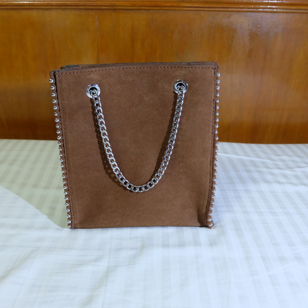 zara mini studded tote