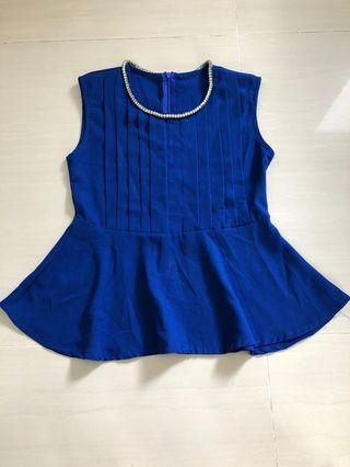 atasan biru casual