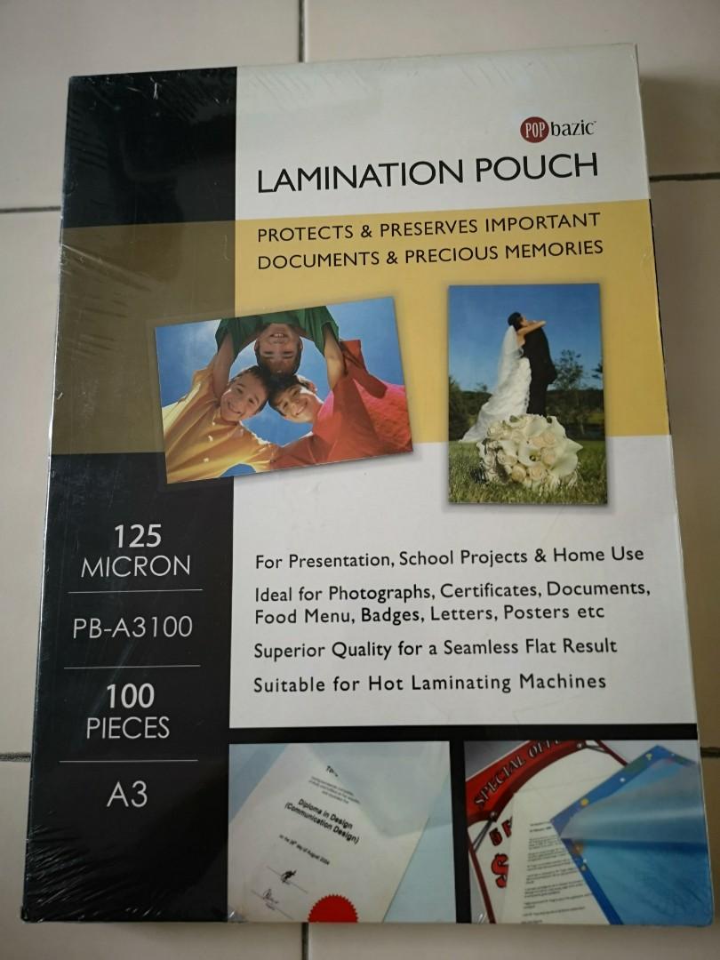 A3 and A4 POP bazic Lamination Pouch 100 pcs each size. Not opened