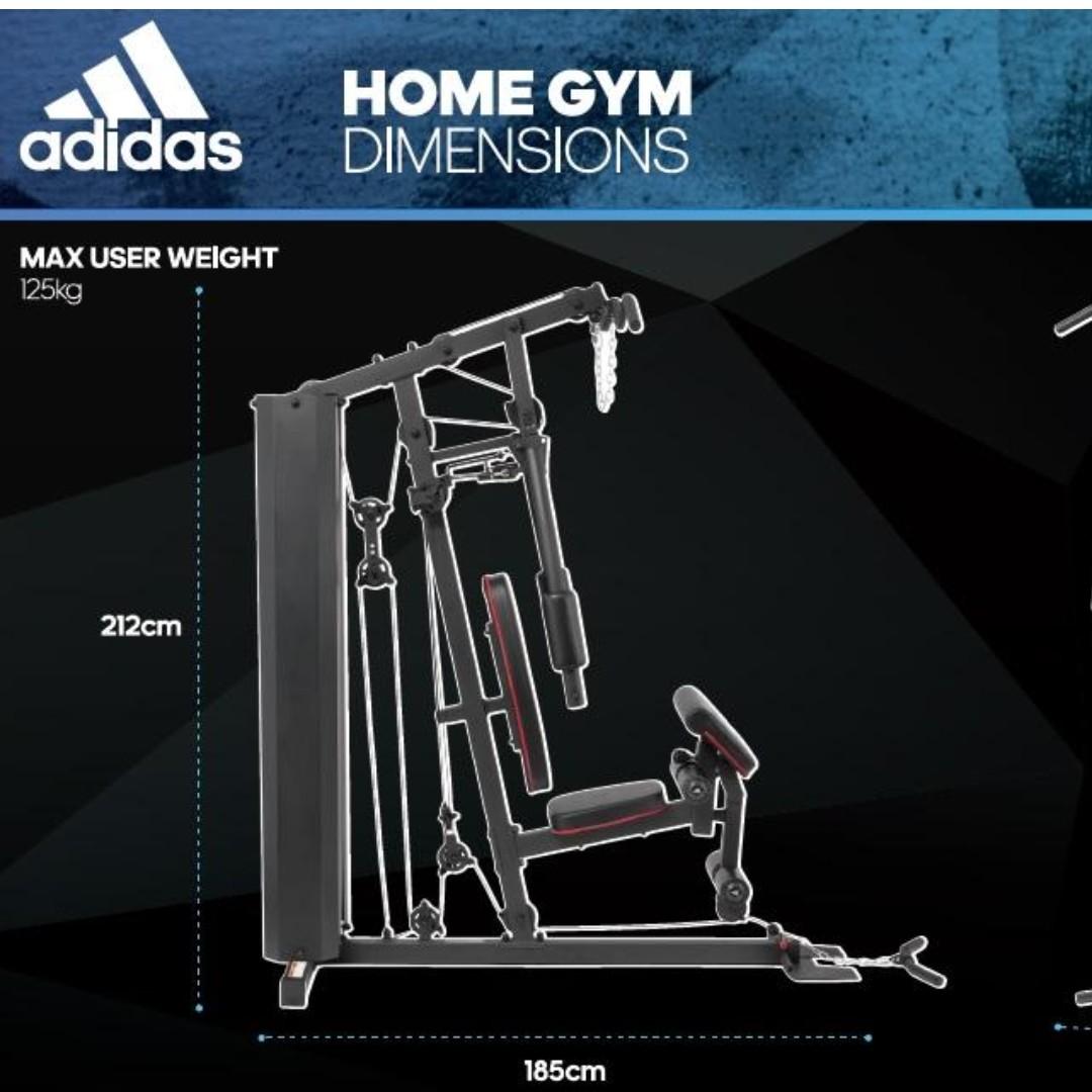 Adidas home gym best sale dimensions