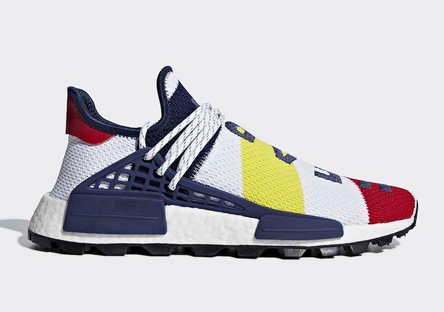 Womens Pharrell x adidas NMD Hu Solar Pack Hi Res Red