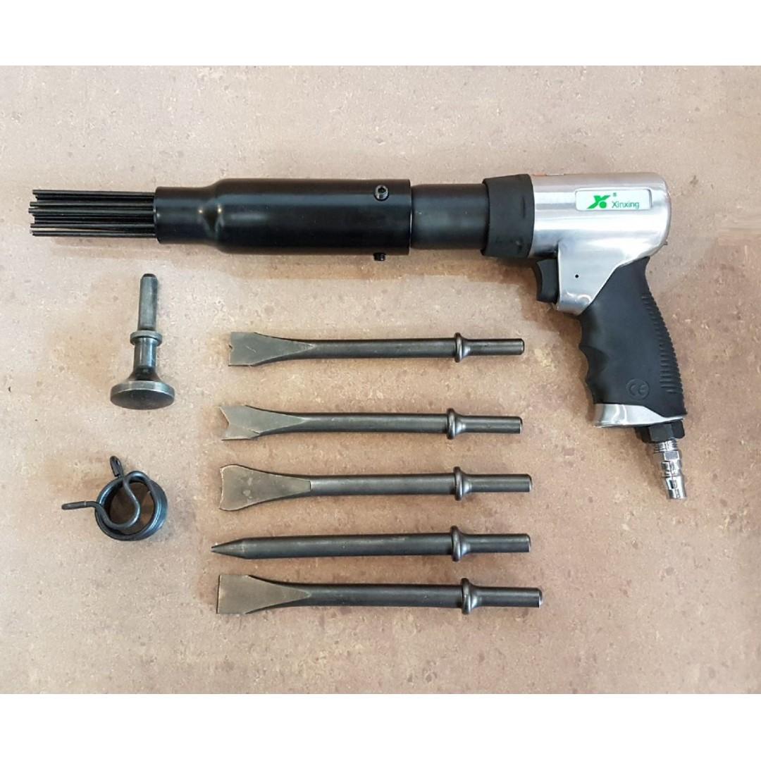 Air Hammer Descaler Needle Gun Tool Kit Paint & Rust Remover ID30816