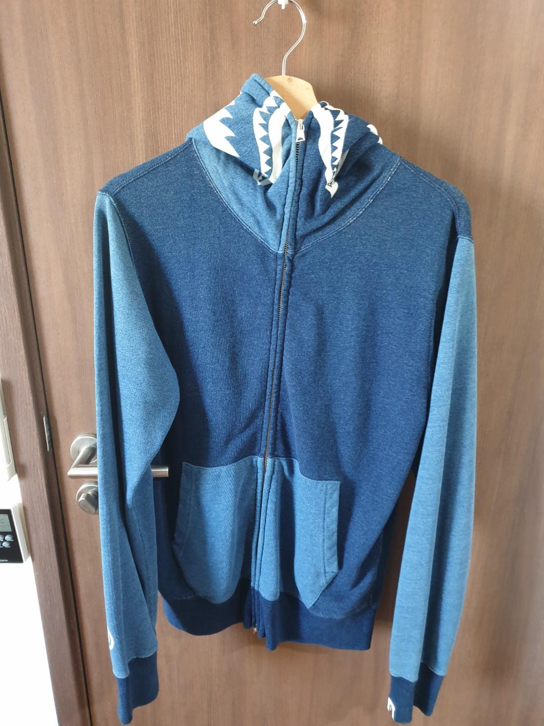 Bape indigo shark hoodie store